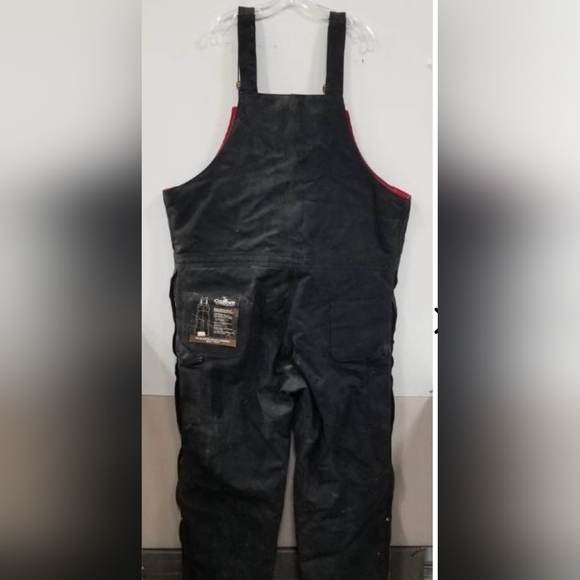 WARM! NWT Insulated Carhartt 14806 Black Bib Overalls w/Zip To Waist 46x32 - Picture 2 of 4